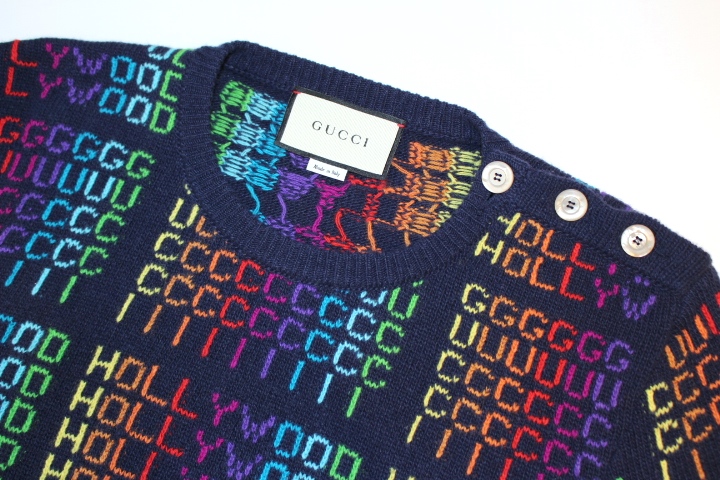 GUCCI グッチ Rainbow Logo Knit レインボーロゴニット クルーネック