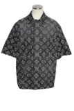 23AW LOUIS VUITTON ルイ・ヴィトン 衣類 ショートスリーブシャツ メンズS ブラック コットン (2148103805448) 【200】