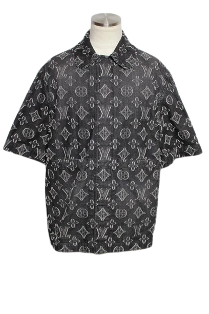 23AW LOUIS VUITTON ルイ・ヴィトン 衣類 ショートスリーブシャツ メンズS ブラック コットン (2148103805448) 【200】