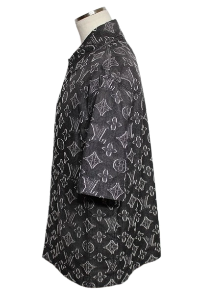 23AW LOUIS VUITTON ルイ・ヴィトン 衣類 ショートスリーブシャツ メンズS ブラック コットン (2148103805448) 【200】