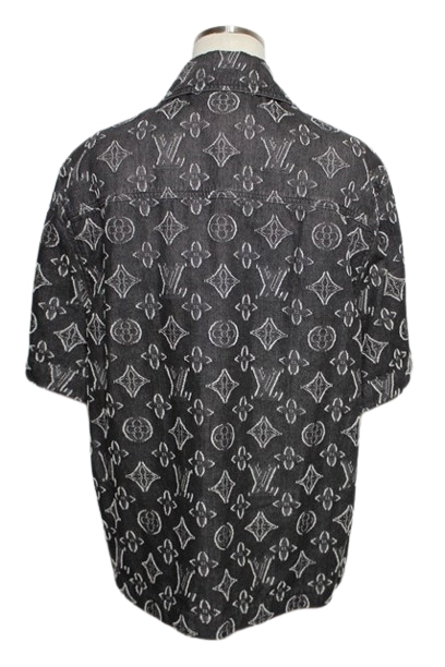 23AW LOUIS VUITTON ルイ・ヴィトン 衣類 ショートスリーブシャツ メンズS ブラック コットン (2148103805448) 【200】