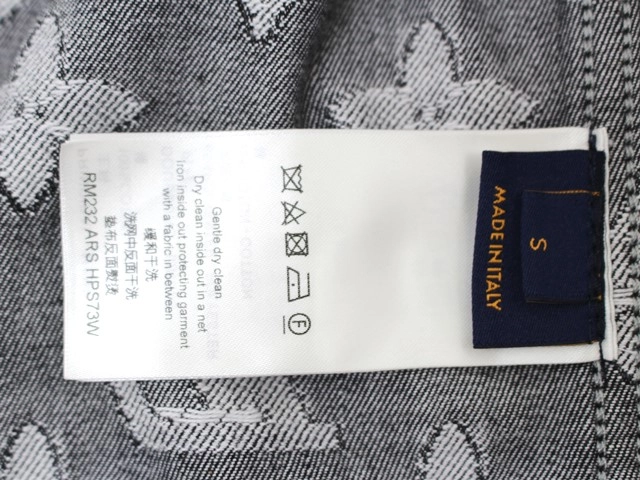 23AW LOUIS VUITTON ルイ・ヴィトン 衣類 ショートスリーブシャツ メンズS ブラック コットン (2148103805448) 【200】