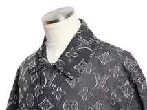 23AW LOUIS VUITTON ルイ・ヴィトン 衣類 ショートスリーブシャツ メンズS ブラック コットン (2148103805448) 【200】