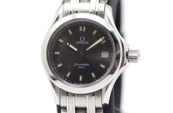OMEGA オメガ シーマスター クオーツ グレー文字盤 120M HF【472 
