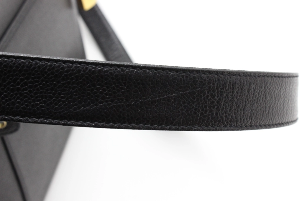 CHANEL シャネル ココマーク 2way横型バニティ ブラック/ゴールド金具 キャビア【431】Y