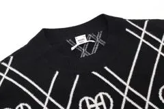 HERMES　エルメス　Hロンド ワンピース　レディース36　ブラック／ホワイト　カシミヤ　2143000675088　【432】