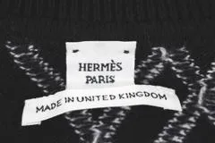 HERMES　エルメス　Hロンド ワンピース　レディース36　ブラック／ホワイト　カシミヤ　2143000675088　【432】