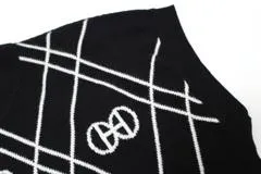 HERMES　エルメス　Hロンド ワンピース　レディース36　ブラック／ホワイト　カシミヤ　2143000675088　【432】