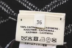 HERMES　エルメス　Hロンド ワンピース　レディース36　ブラック／ホワイト　カシミヤ　2143000675088　【432】