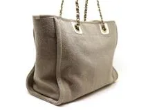 CHANEL シャネル ドーヴィル トートバッグ ベージュ GP金具 2120000312588【200】