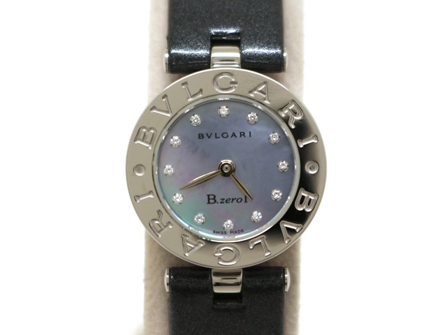 送料込☆ブルガリ腕時計 Bzero1 ステンレス 革ベルト-