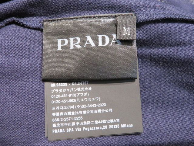 PRADA　プラダ　ポロシャツ　メンズ M　ネイビー　コットン　2148103346774　【200】