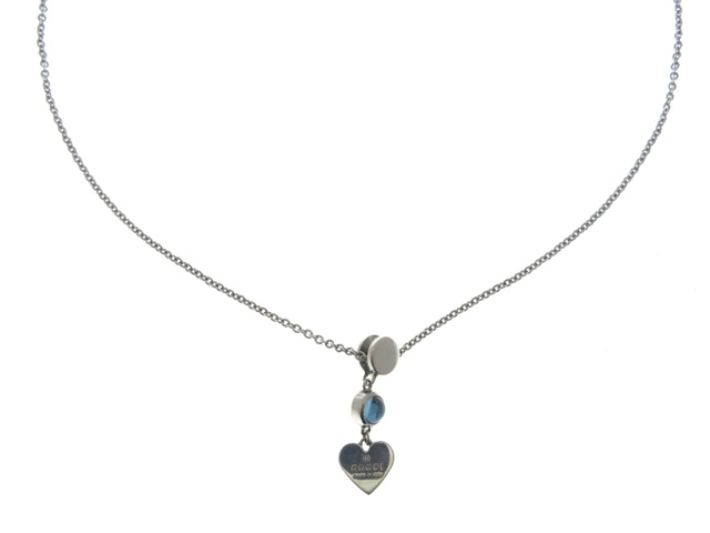 GUCCI　グッチ　ハートモチーフネックレス　SV　BT　約6.4g【431】2148103873348