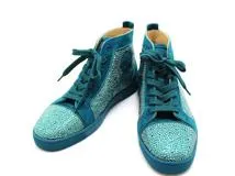 Christian Louboutin クリスチャン・ルブタン 靴 ルイスハイカットスニーカースエード メンズ42ハーフ ブルーグリーン スエード (2120000312793) 【200】