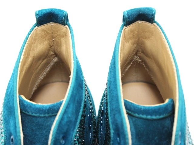Christian Louboutin クリスチャン・ルブタン 靴 ルイスハイカットスニーカースエード メンズ42ハーフ ブルーグリーン スエード (2120000312793) 【200】