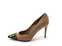 VALENTINO バレンチノ 靴 ロックスタッズパンプス レディース36ハーフ(約23～23.5cm) ベージュ ブラック カーフ WW0S0DF8 (2143000711885) 【200】