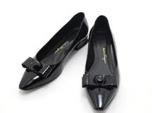 Salvatore Ferragamo フェラガモ 靴 パンプス レディース5ハーフ(約23cm) ブラック パテント 0757785 (2143400228198) 【200】