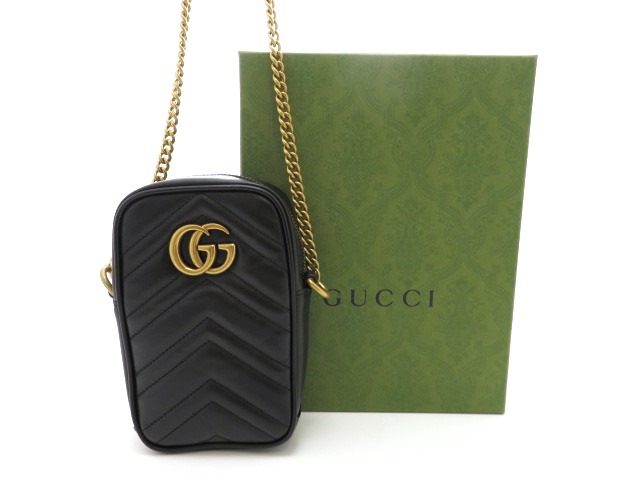 定休日以外毎日出荷中] GUCCI GGマーモント キルティング ミニバッグ