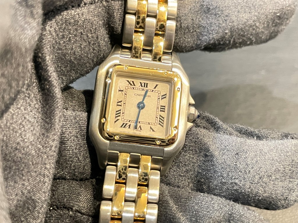 Cartier カルティエ　パンテールSM 2ロウ　W25029B6　アイボリーローマ文字盤　YG/SS　イエローゴールド/ステンレス　クオーツ　旧型　 レディースウォッチ　2148103486197【432】 【中古】【大黒屋】