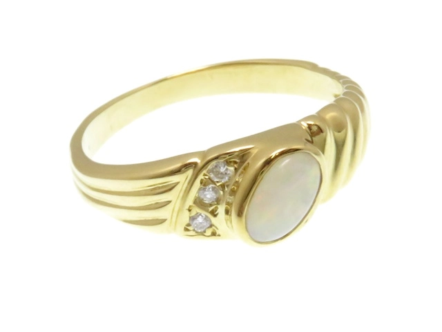 JEWELRY ノンブランドジュエリー リング 指輪 K18 オパール ダイヤモンド 10号【431】