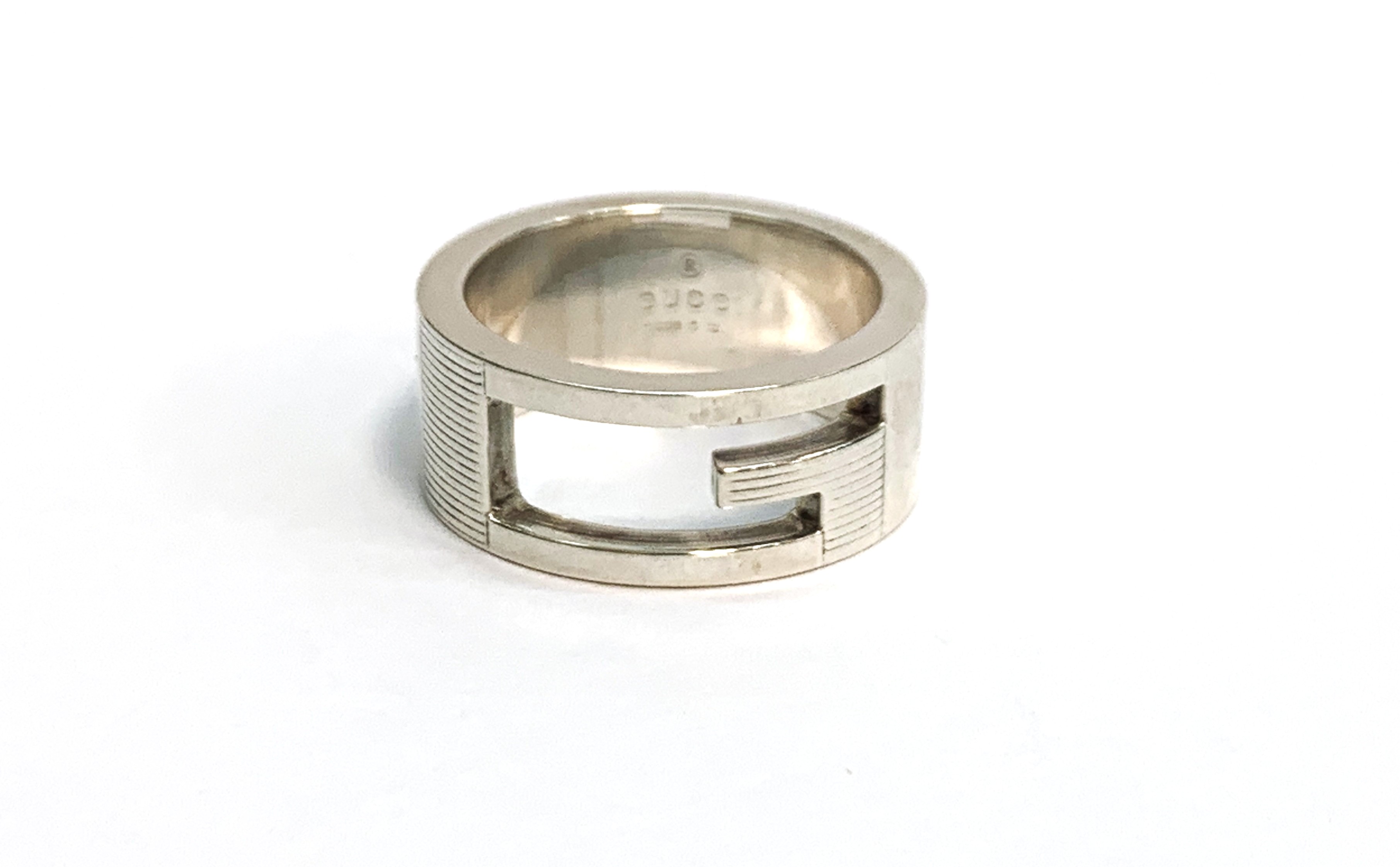 GUCCI グッチ ブランデッドGリング 指輪 SV925 #9 7.1g 【471