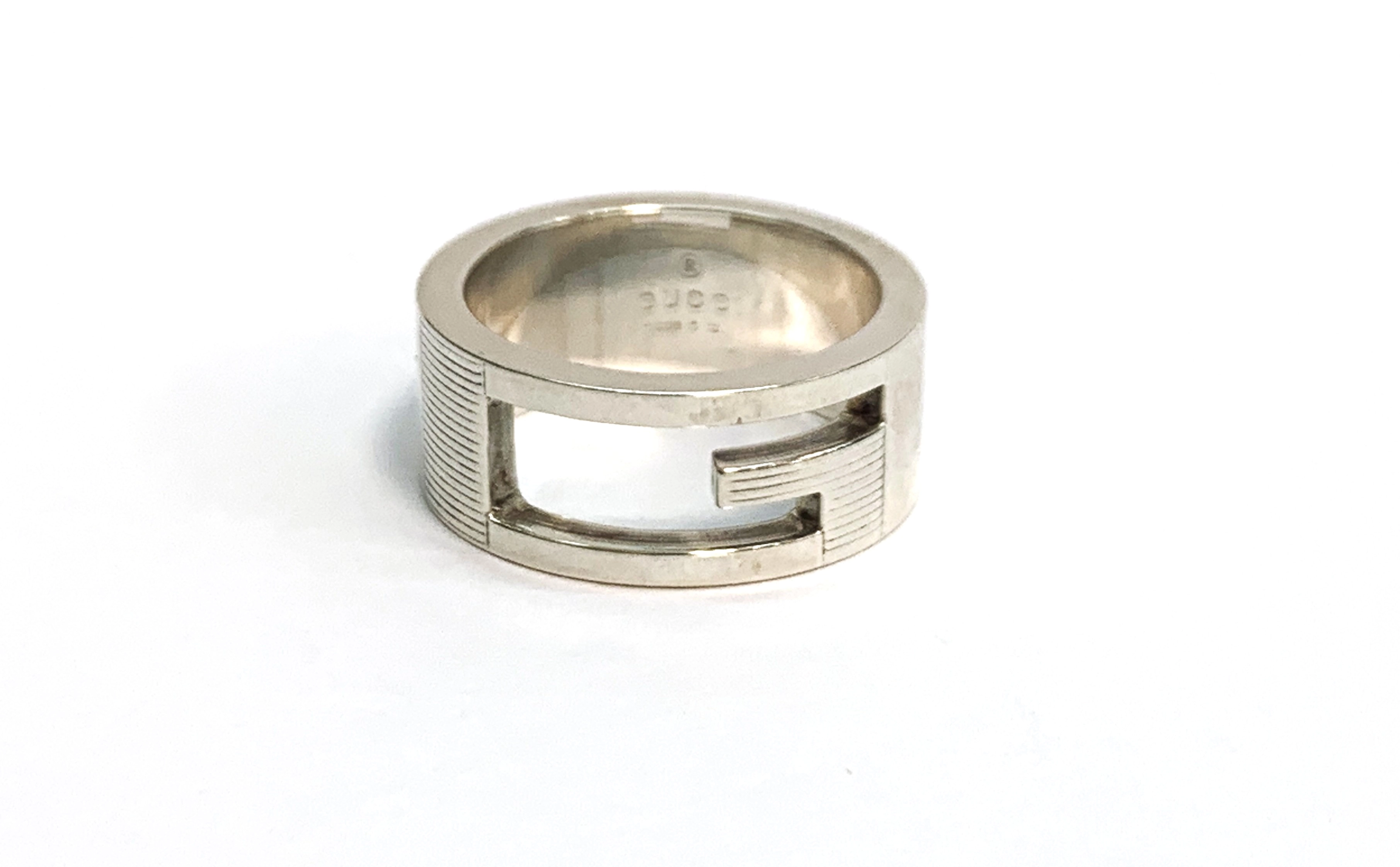GUCCI グッチ ブランデッドGリング 指輪 SV925 #9 7.1g 【471