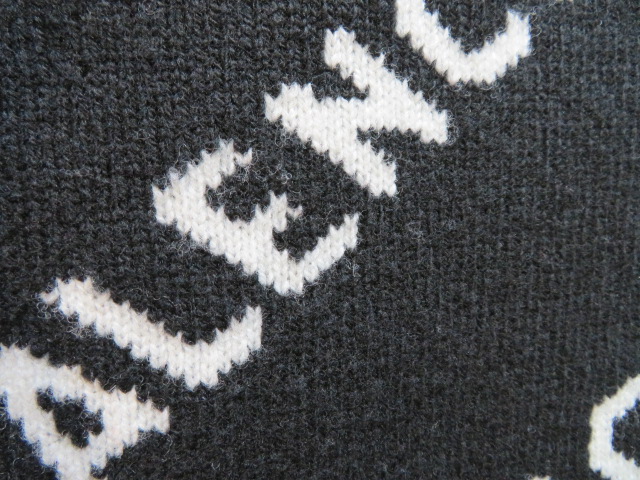 BALENCIAGA　バレンシアガ　セーター　メンズ XL　ブラック　ホワイト　ロゴ　ウール　【432】