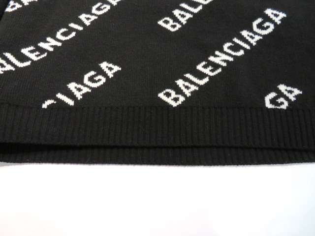BALENCIAGA バレンシアガ セーター メンズ XL ブラック ホワイト ロゴ 