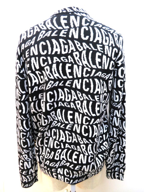 BALENCIAGA バレンシアガ セーター メンズ S ブラック ホワイト ロゴ