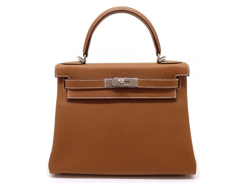 HERMES エルメス ケリー28 ハンドバッグ ゴールド SV シルバー金具 B刻 2023年 2120000329760【200】