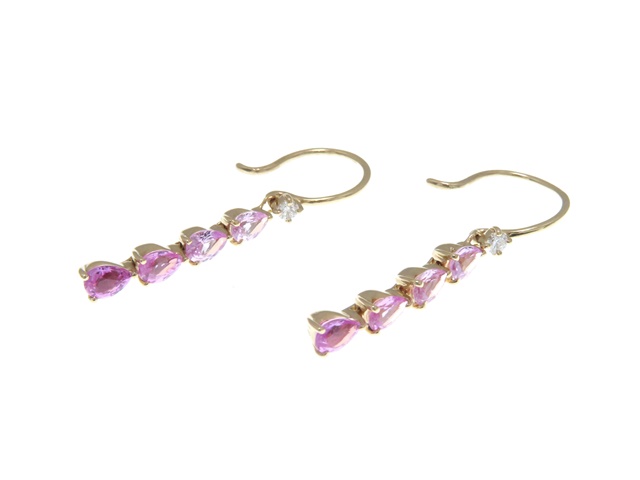 Ponte Vecchio ポンテヴェキオ ピアス K18PG ピンクサファイア