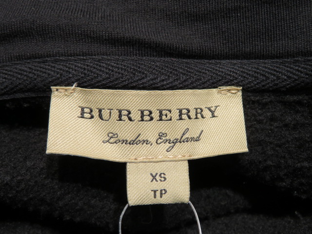 BURBERRY バーバリー パーカー XS ブラック コットン 【200】 の BURBERRY バーバリー パーカー XS ブラック コットン 【200】 の