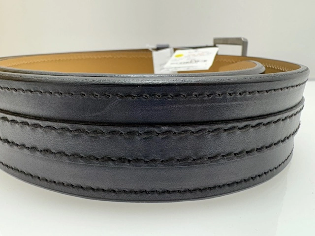 Berluti ベルルッティ ベルト ネイビー/シルバー色金具 レザー【472】UH