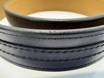 Berluti ベルルッティ ベルト ネイビー/シルバー色金具 レザー【472】UH