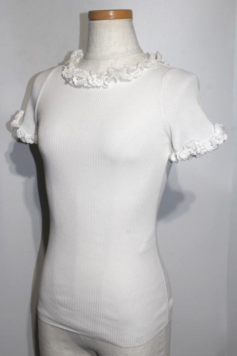 CHANEL ホワイト 半袖ニット38号 楽天市場】【アパレル】CHANEL シャネル ニット コットン