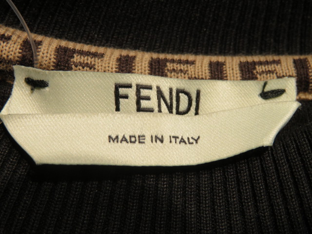 FENDI フェンディ トレーナー レディース XS ブラック ロゴ コットン