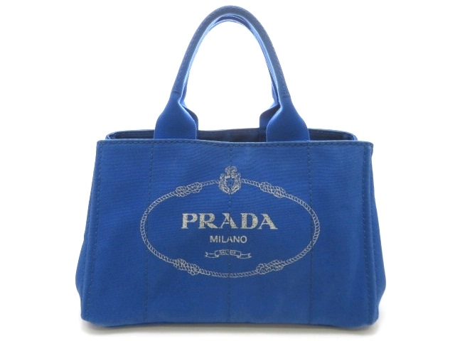 PRADA プラダ カナパ ハンドバッグ キャンバス ブルー【473】 の購入なら「質」の大黒屋（公式）