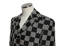 LOUIS VUITTON　ルイヴィトン　ディストーテッドダミエカーコート　メンズ44　ホワイト/ブラック　ポリエステル　RM211ZXXHKC71W　2120500248783　【432】