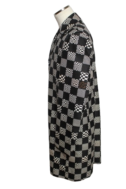 LOUIS VUITTON　ルイヴィトン　ディストーテッドダミエカーコート　メンズ44　ホワイト/ブラック　ポリエステル　RM211ZXXHKC71W　2120500248783　【432】