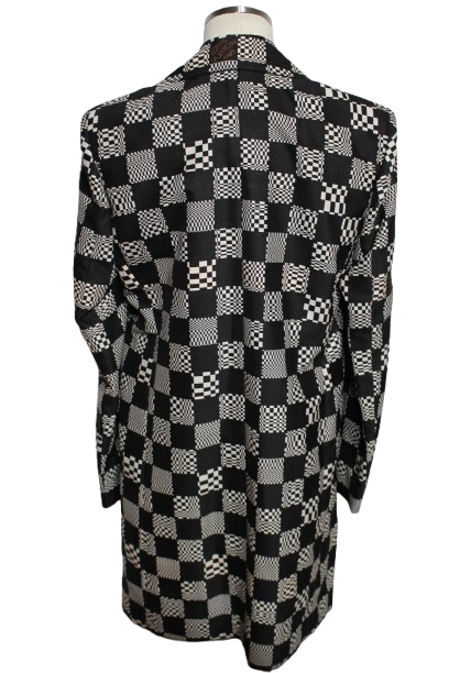 LOUIS VUITTON　ルイヴィトン　ディストーテッドダミエカーコート　メンズ44　ホワイト/ブラック　ポリエステル　RM211ZXXHKC71W　2120500248783　【432】