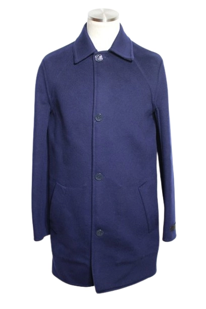 LOUIS VUITTON ルイ・ヴィトン 衣類 リバーシブルロングコート メンズ44 ネイビー/グレー ウール/シルク HJCO1WVZU (2120500250625) 【200】