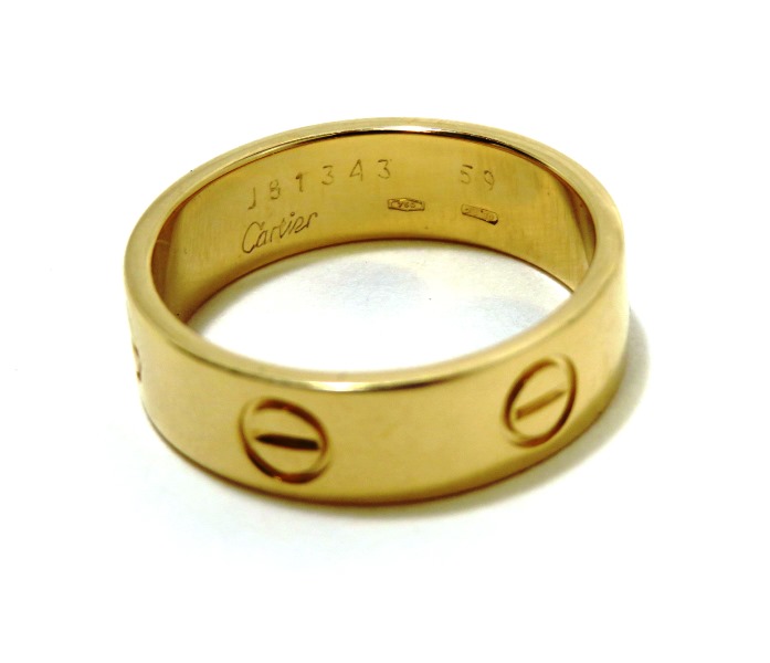 Ｃａｒｔｉｅｒ　カルティエ　リング　ラブリング　指輪　イエローゴールド　ＹＧ　750　59号　メンズ　レディース【472】ＨＦ