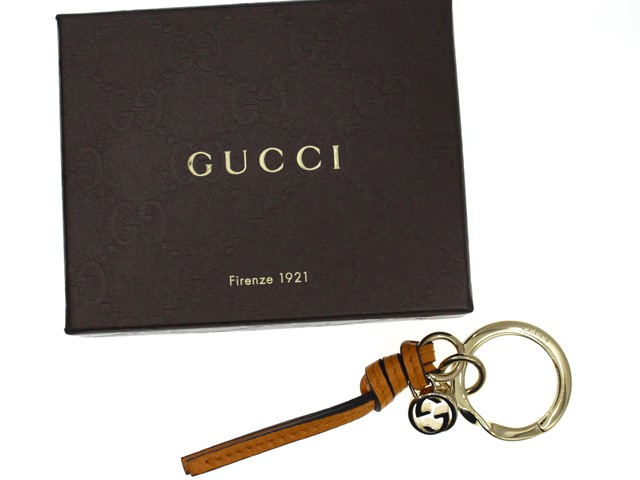 GUCCI グッチ インターロッキングG キーリング キーホルダー レザー