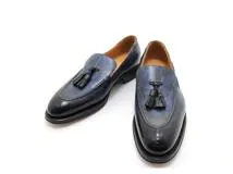 LOUIS VUITTON ルイ・ヴィトン 靴 カモフラージュ タッセルローファー メンズ6ハーフ(約25.5cm) ネイビー レザー (2120500251585) 【200】