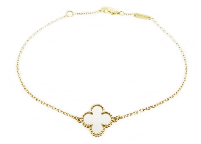 VAN CLEEF & ARPELS　ヴァン クリーフ＆アーペル　スウィート アルハンブラ ブレスレット　18K イエローゴールド　マザー オブ パール　1.9g　VCARF68800　2143000715647【437】