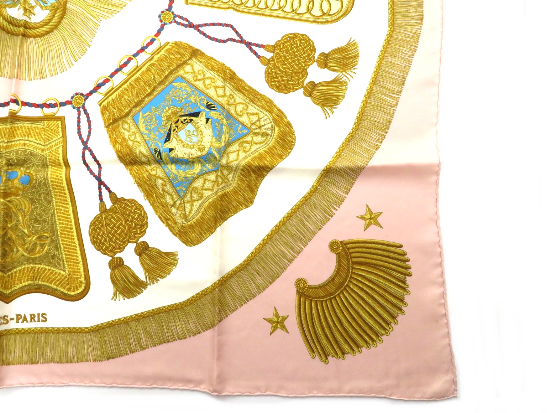 HERMES エルメス カレ90 スカーフ Poste et Cavalerie サーベル飾り袋
