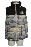 21AW GUCCI グッチ 衣類 THE NORTH FACEコラボダウンベスト メンズS フォレストプリント ナイロン 663762XAADS3471 (2143100473249) 【200】