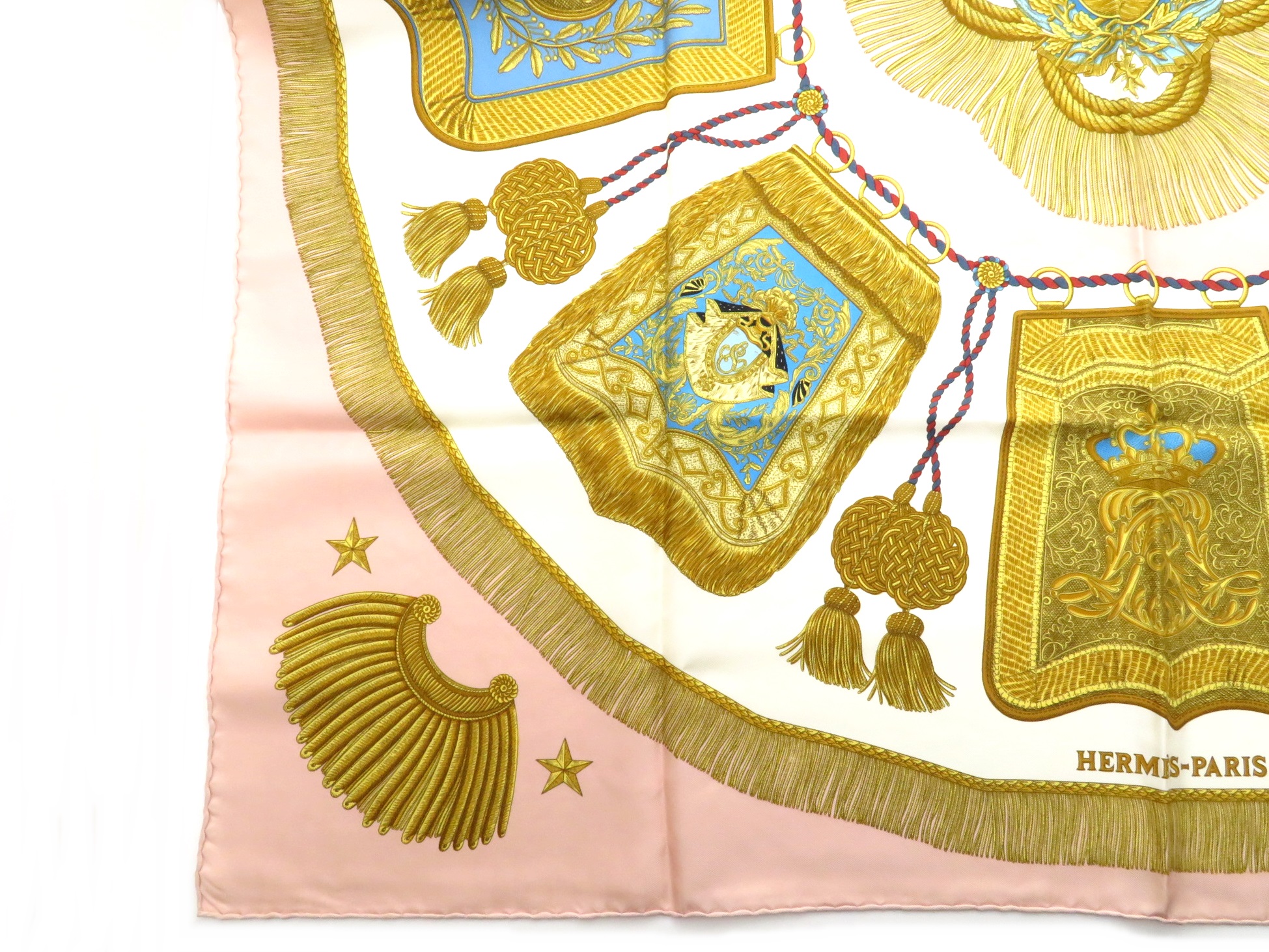 HERMES エルメス カレ90 スカーフ Poste et Cavalerie サーベル飾り袋 