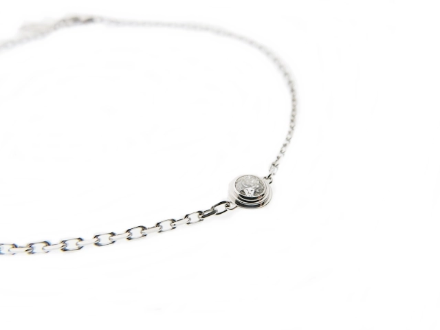 Cartier カルティエ　ダイヤモンド ダムール ブレスレット　ホワイトゴールド750　 ダイヤモンド1個（0.13ct）2.1g　B6063117　2121000012218【437】