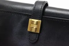 HERMES エルメス キーケース ソミュールディアンヌ4連×2キーケース ブラック/ゴールド金具 ボックスカーフ 〇W刻印(1993年頃)【472】YY